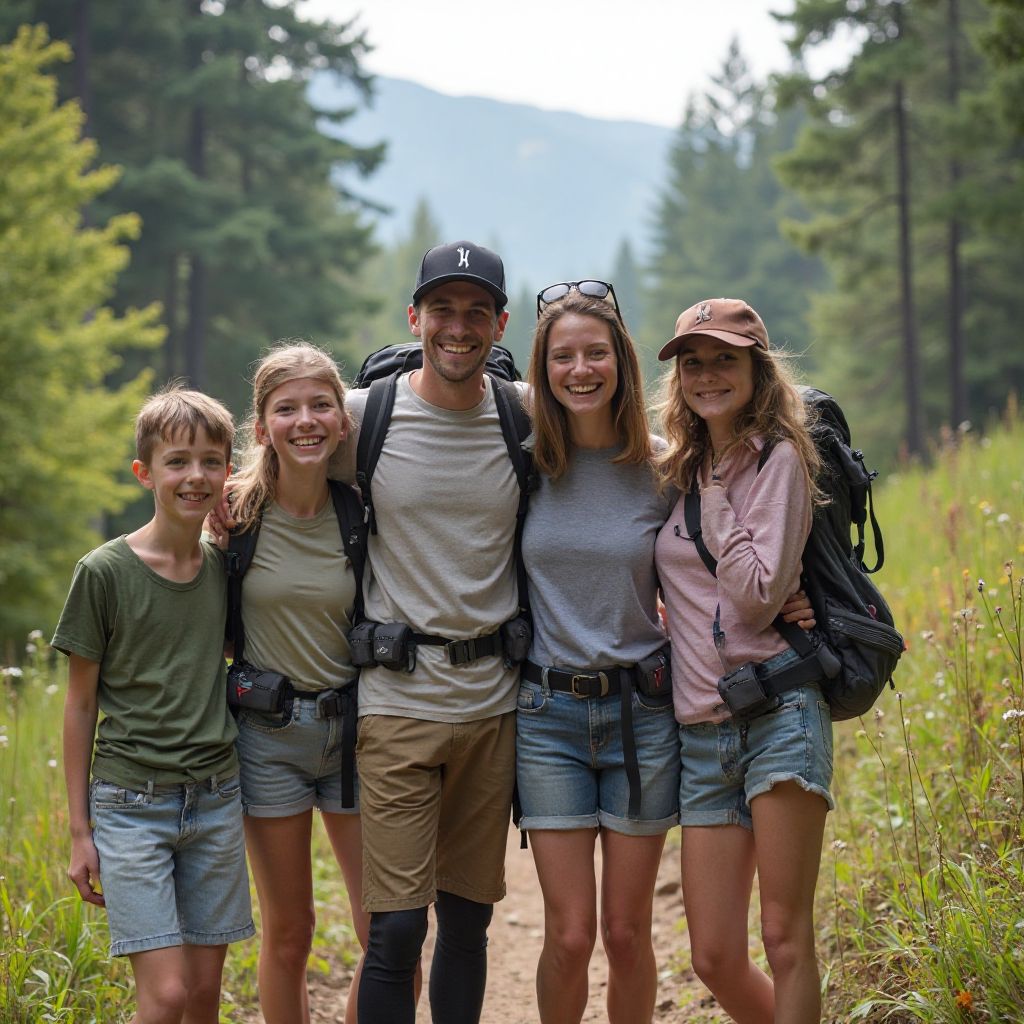 Amanda Foster with family after successful group hiking experience